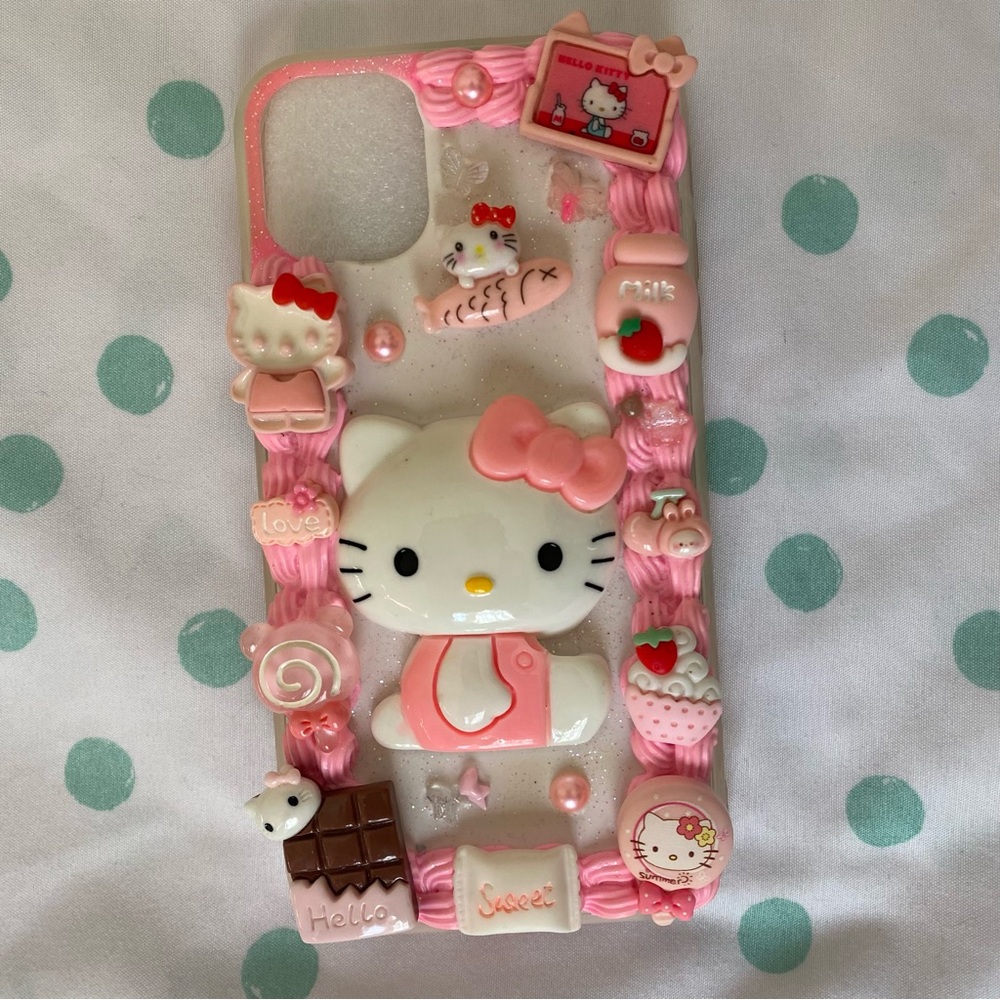 Hello Kitty Pink and White Decoden iPhone 11 Case
